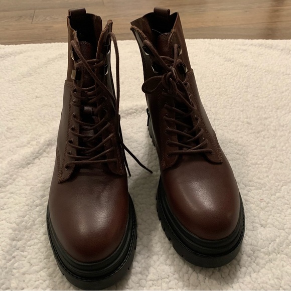 Aldo  Burgundy Combat Boots - Picture 8 of 12